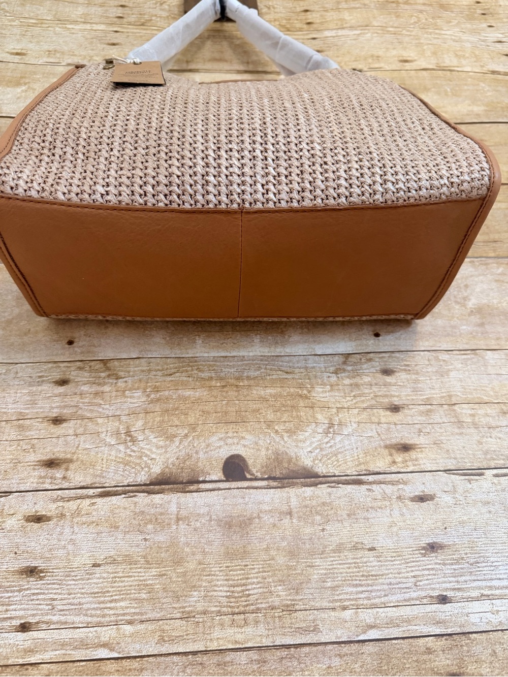 American Leather Co Triple Entry Raffia Satchel - Vachetta NWT - Picture 4 of 8